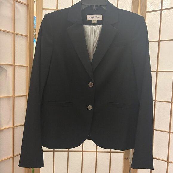 Calvin Klein Dark Navy Suit Jacket Blazer Size 6 Women new with tags - Picture 1 of 12
